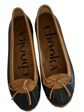 Chooka Duck Skimmers Slip on Black Sz 7